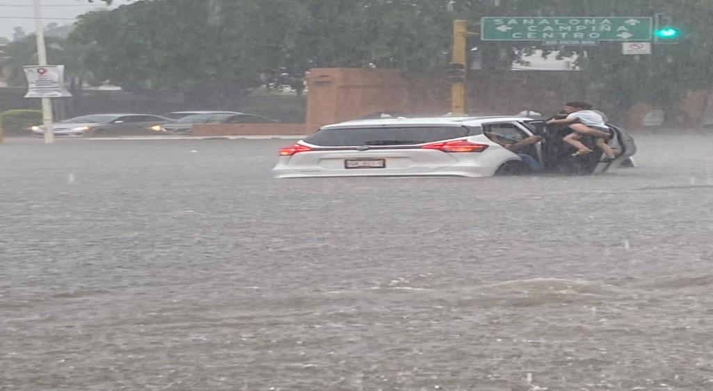 Fuertes lluvias registradas en el estado de Sinaloa.