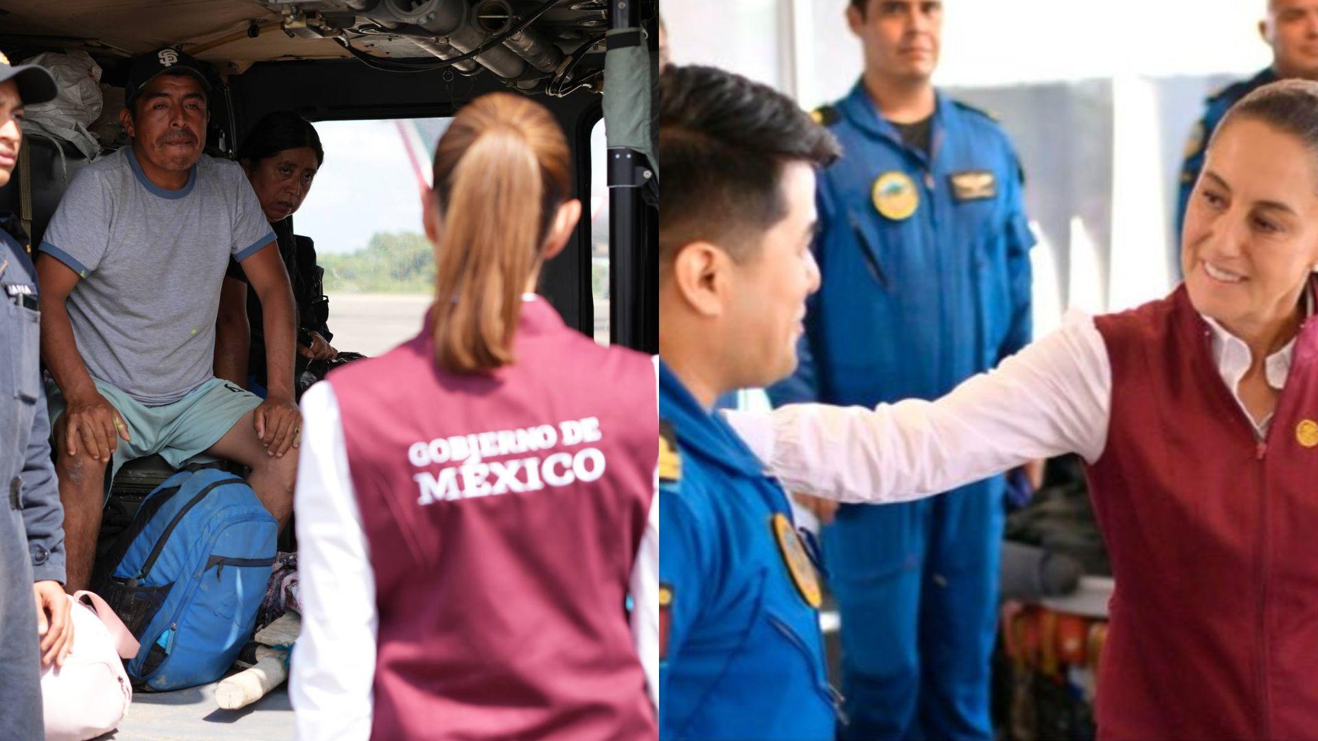 Tras fuertes lluvias e inundaciones en Veracruz, Sheinbaum regresó a Poza Rica 