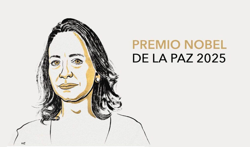 Por su lucha por lograr una transición justa y pacífica de la dictadura a la democracia en Venezuela, la activista y líder opositora María Corina Machado fue galardonada con el Premio Nobel de la Paz 2025.