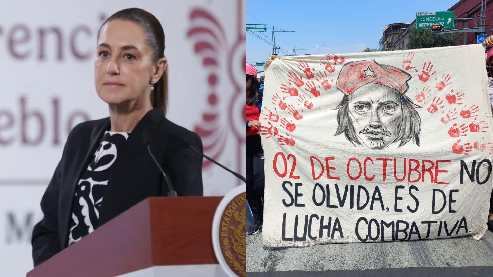 Sheinbaum recordó a victimas de la masacre del 2 de Octubre 