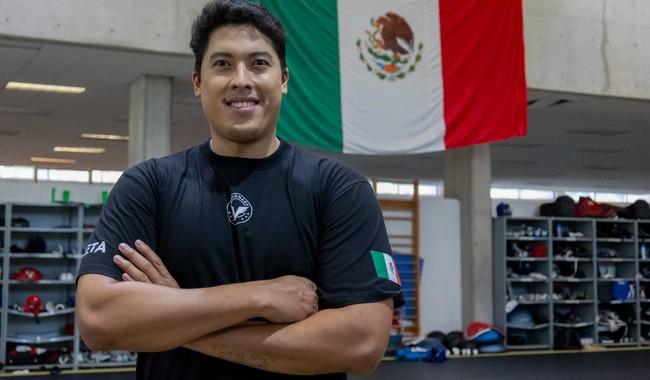 Carlos Sansores, seleccionado mexicano de taekwondo, durante su concentración en el CNAR.
