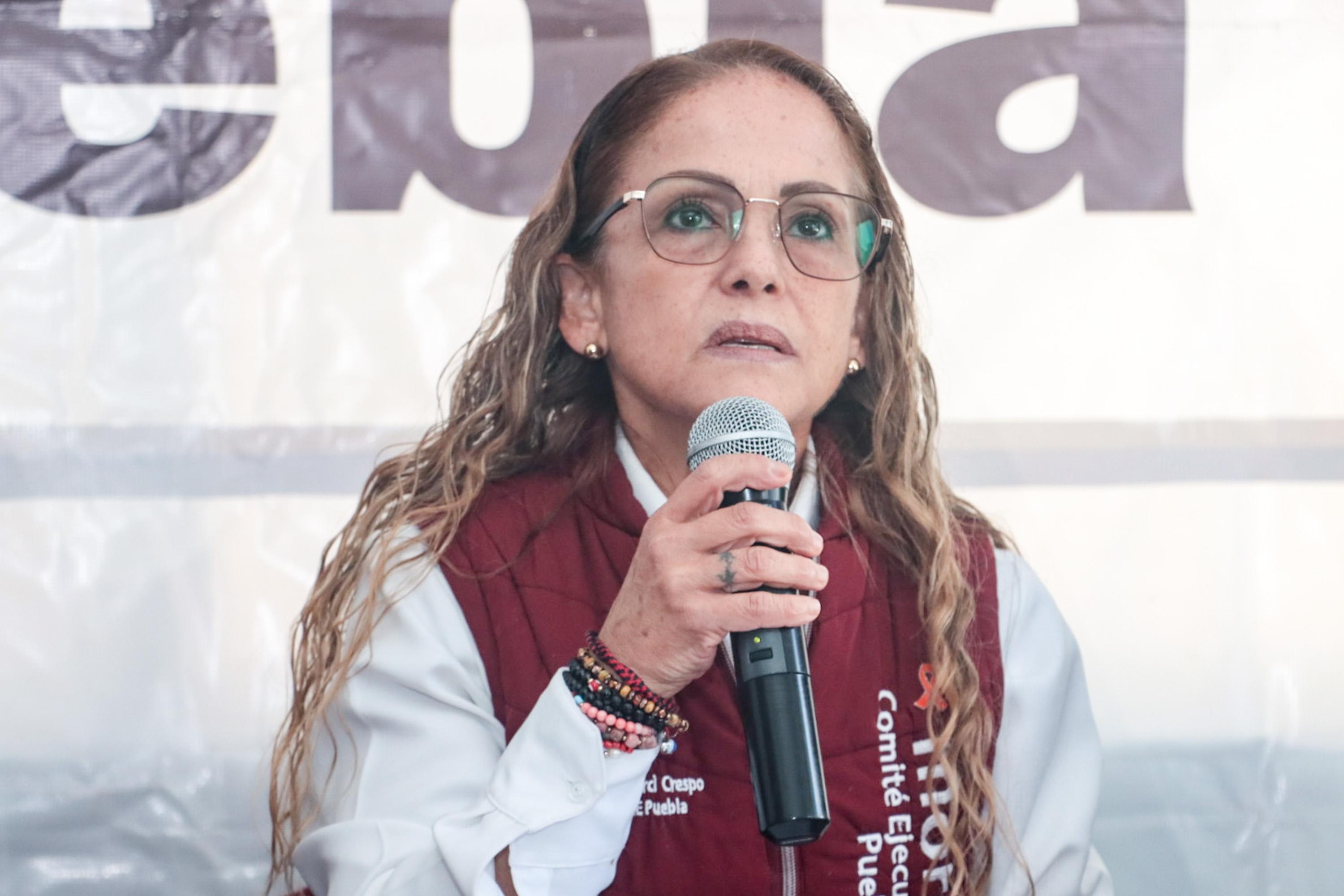 Presidenta del Comité Ejecutivo Estatal de Morena en Puebla, Olga Lucía Romero Garci-Crespo.