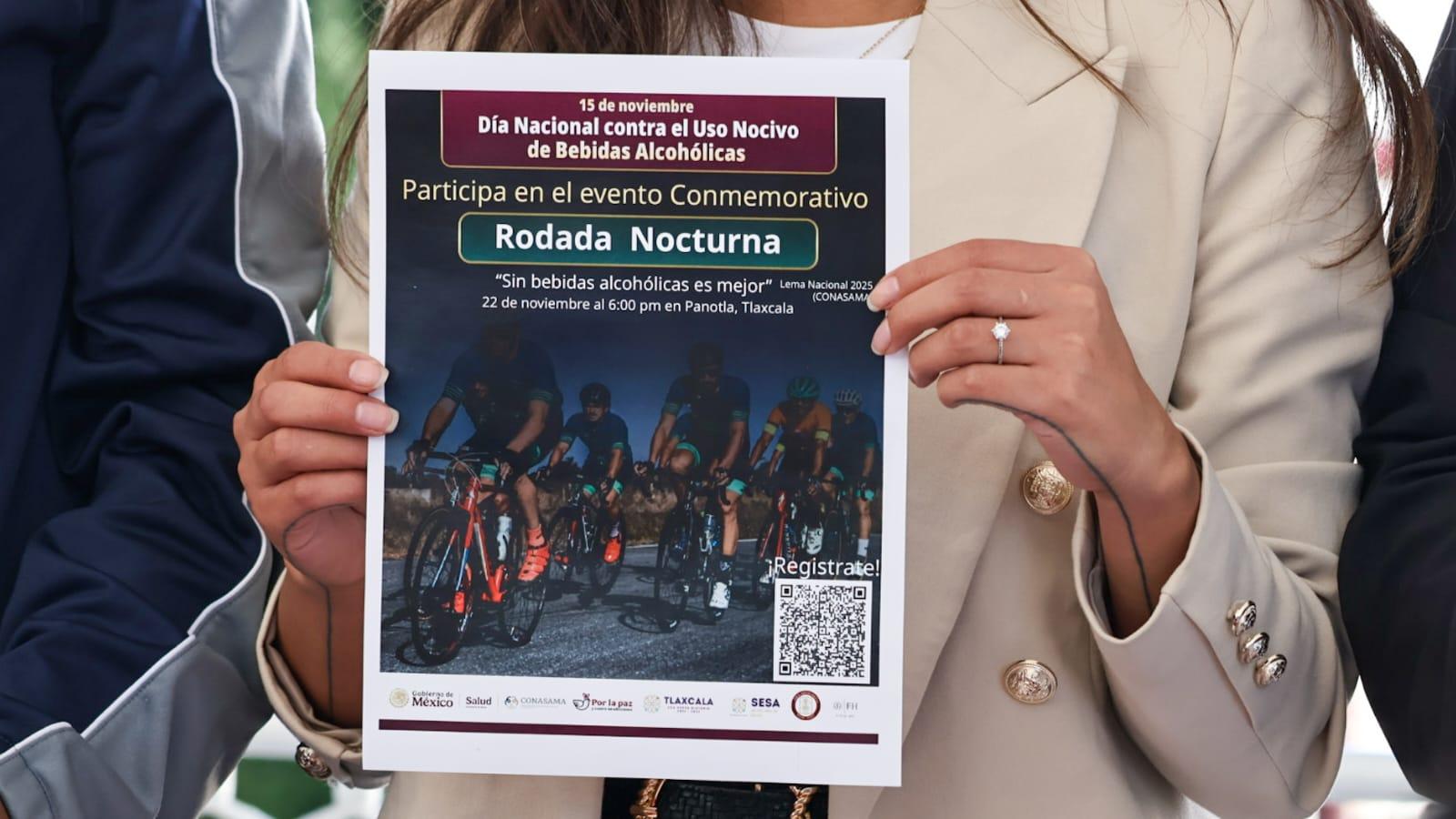 Panotla presenta rodada nocturna por el Día Nacional contra el Uso Nocivo de Alcohol.