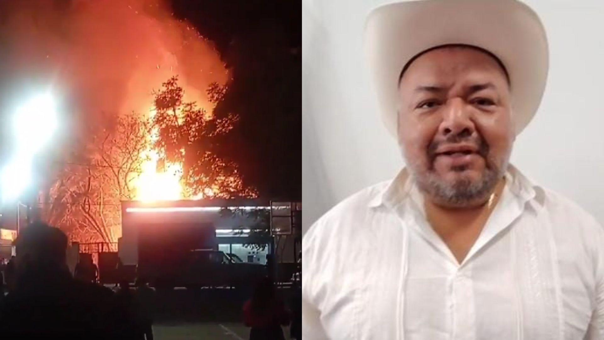 Señalan al edil de Zapotitlán Salinas tras causar incendio por uso de pirotecnia  