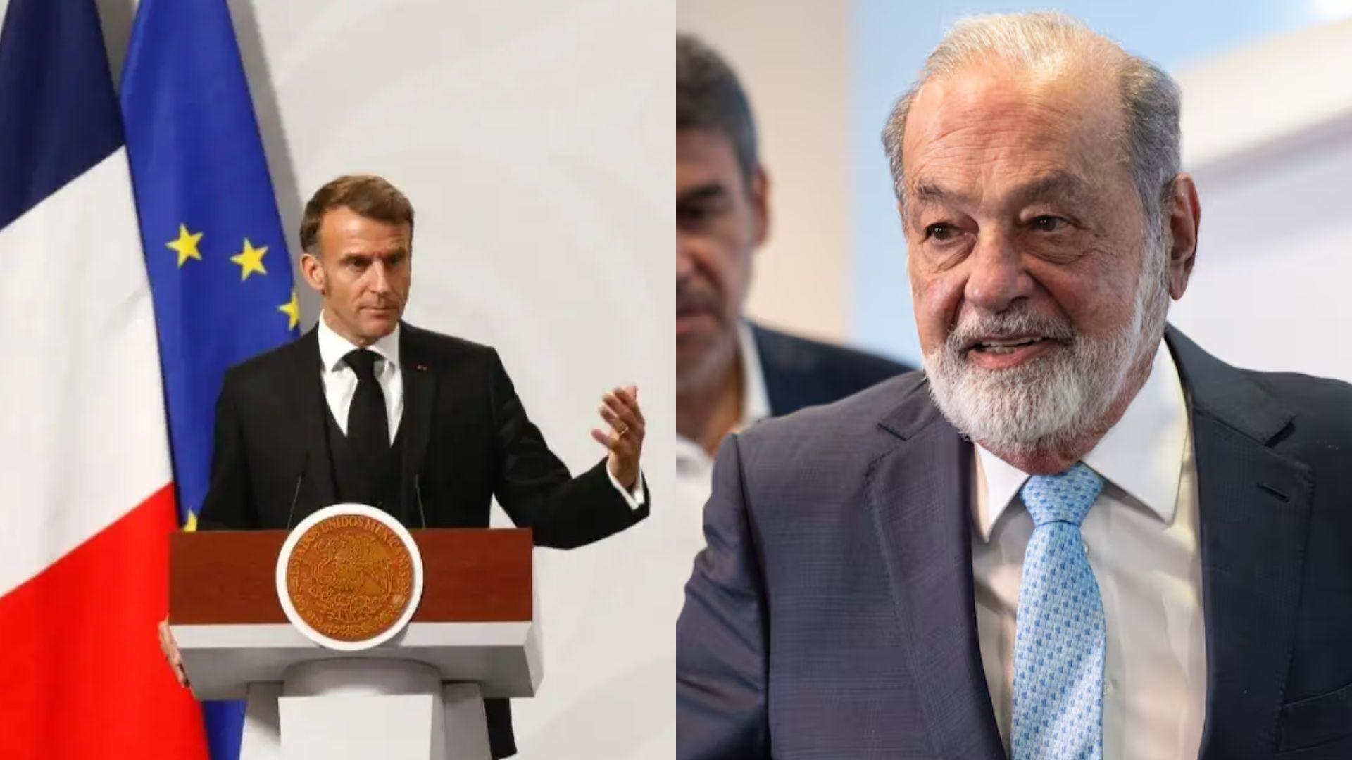 Emmanuel Macron tuvo una reunión con el empresario mexicano Carlos Slim