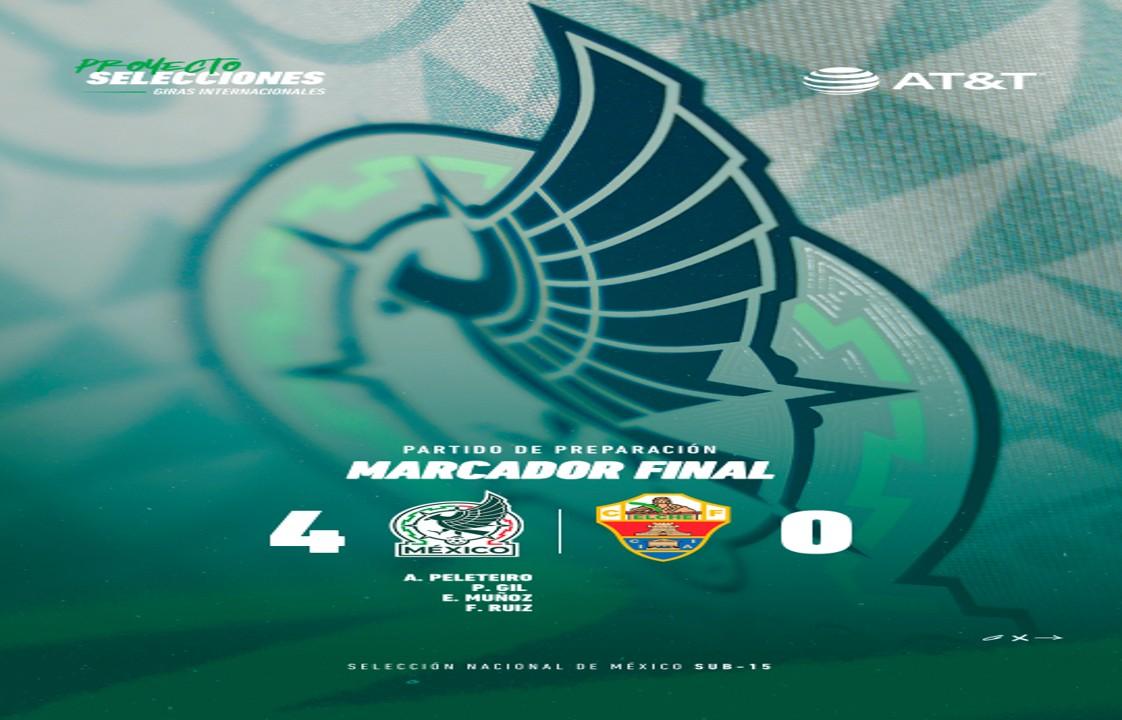 En juego de preparación la Selección de México Sub-15 derrotó 4-0 a su similar de Elche, de España.