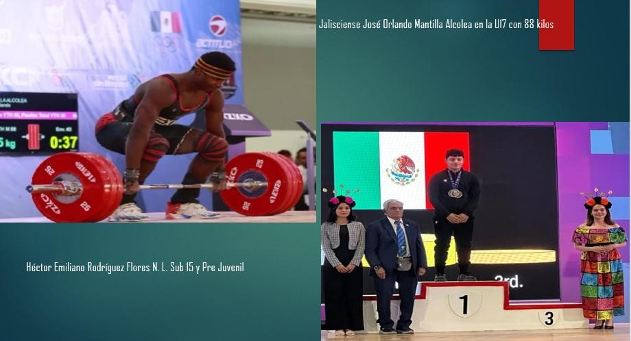 Héctor Rodríguez y José Mantilla hicieron escuchar el Himno Nacional Mexicano en el Campeonato Panamericano de Levantamiento de Pesas U15-17.