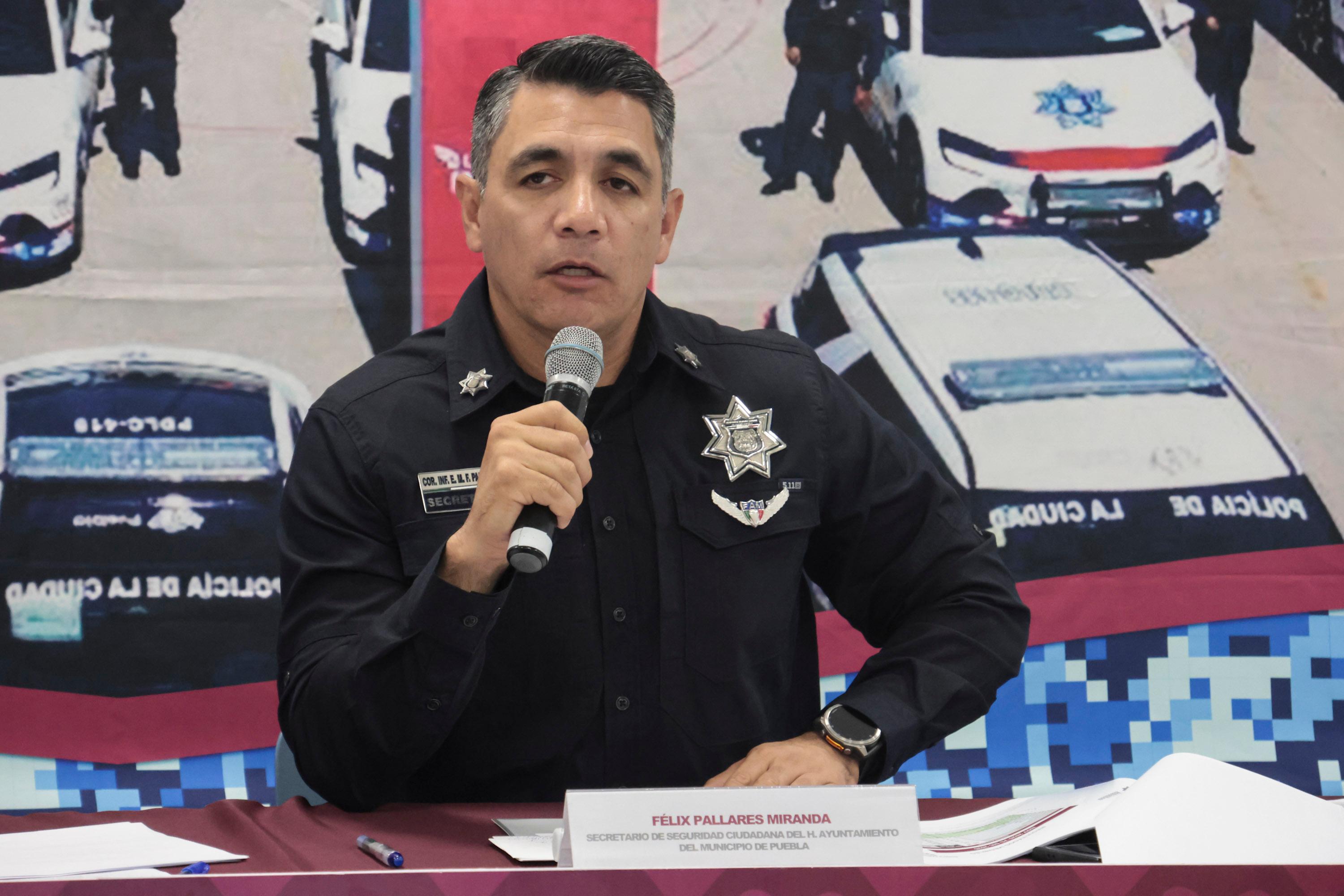 Secretario de Seguridad en la ciudad de Puebla, Félix Pallares Miranda.