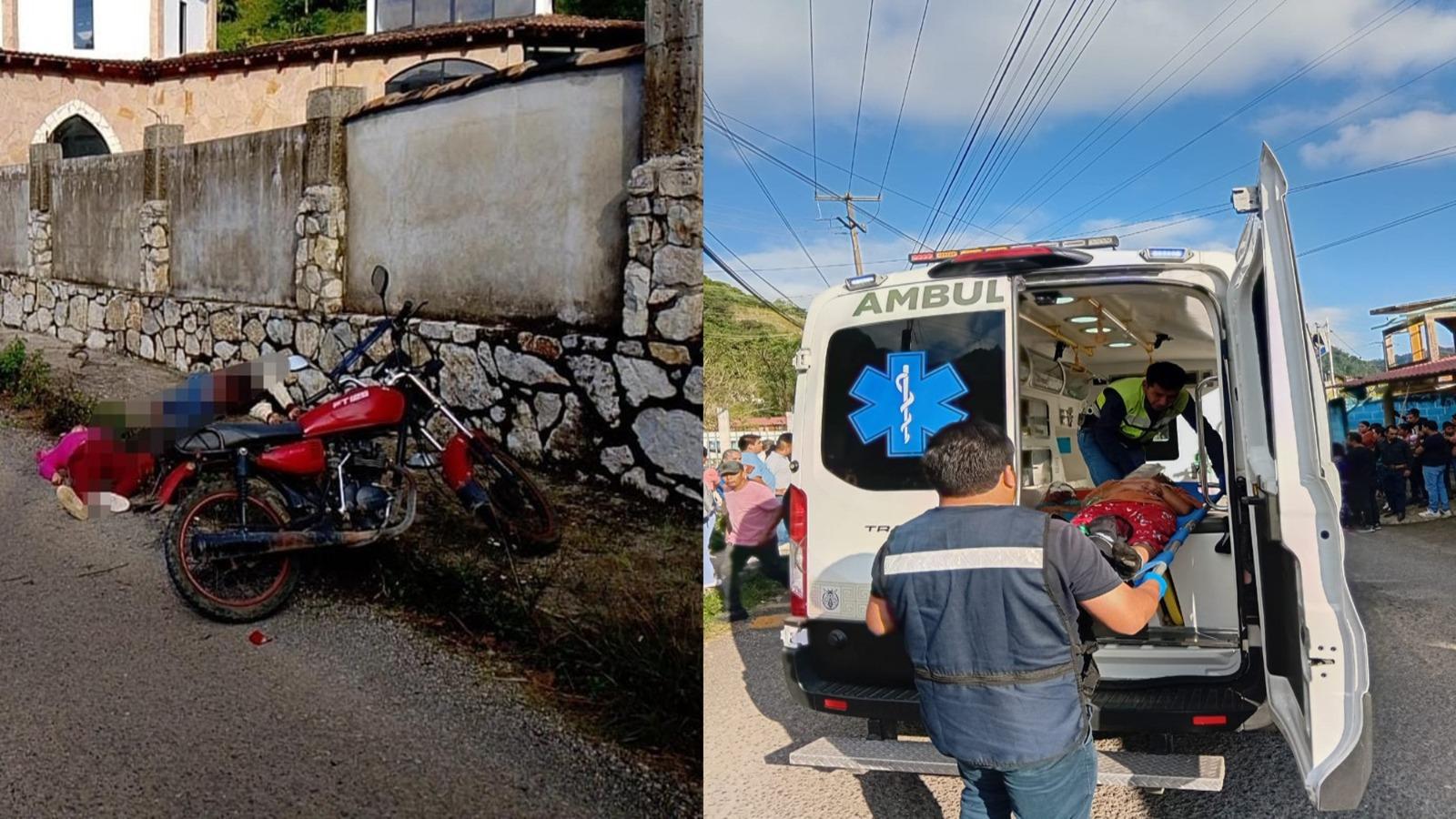 Sobre la carreta Estatal 105, se registraron dos accidentes de motociclista, que dejó un saldo de cuatro lesionados en Zihuateutla.