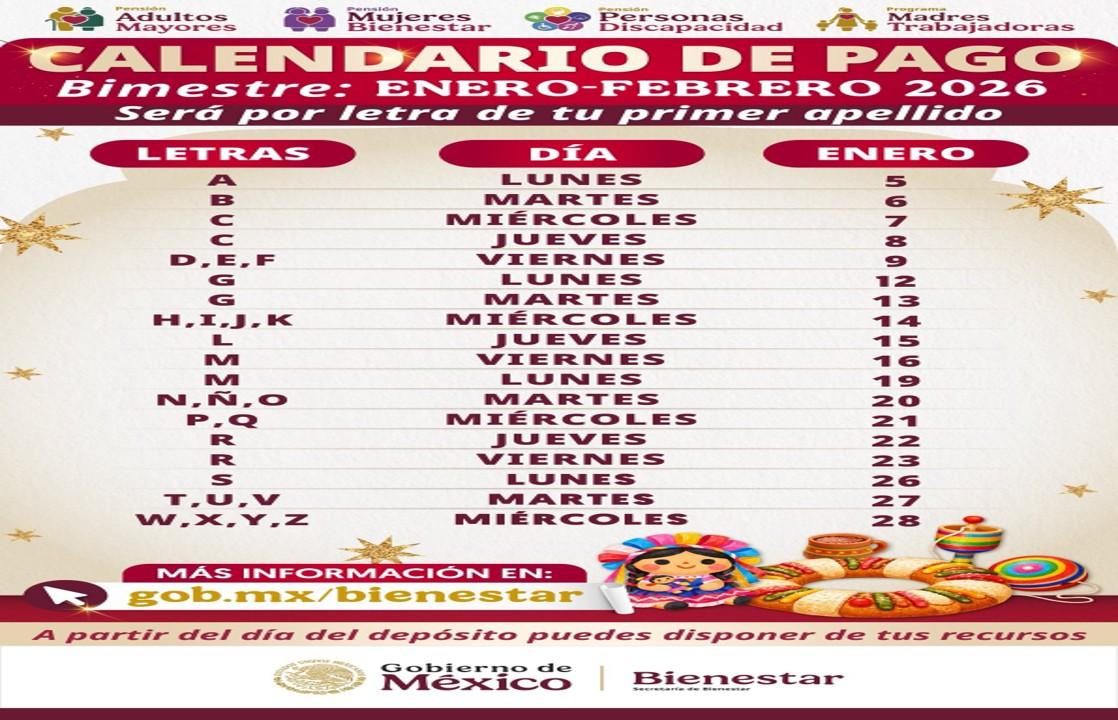 Fue anunciado el primer pago del 2026 de la Pensión del Bienestar.