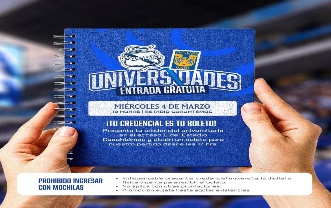 Niños y Universitarios, vámonos de a gratis para ver al Puebla.
