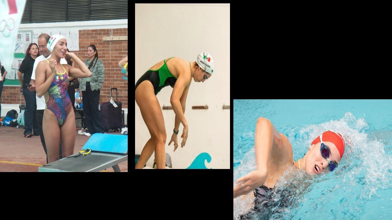 Nadadoras mexicanas con tres bronces en Estados Unidos.