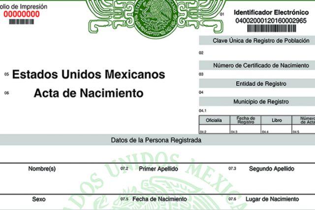 actas de nacimiento