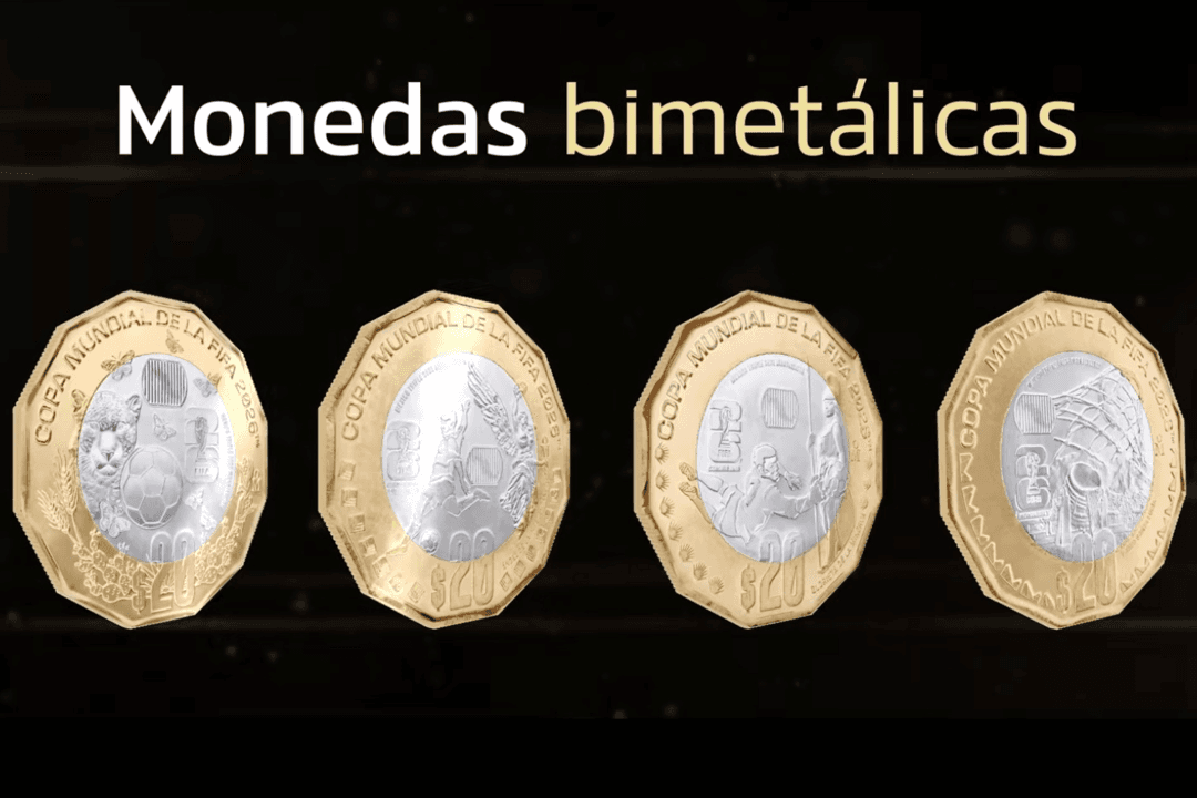 Banxico lanza monedas de 20 pesos conmemorativas del Mundial 2026.