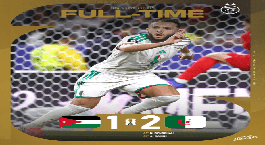 Argelia se impone 2-1 a Jordania.