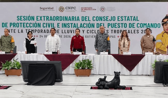 CNPC y Chiapas reportan avances en materia preventiva por temporada lluvias y ciclones.