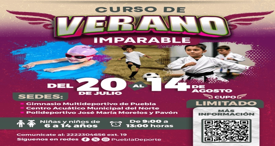 Abre Ayuntamiento de Puebla inscripciones para el Curso de Verano Imparable 2026.