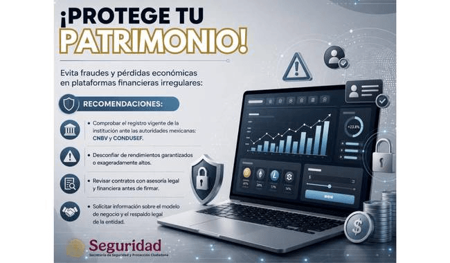 Recomendaciones para prevenir fraudes en inversiones y plataformas financieras irregulares.