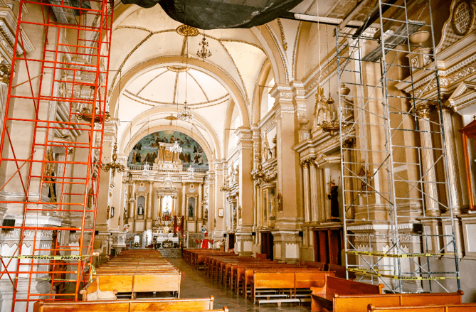 Avanza restauración de templo del siglo XVI en Chiautempan.