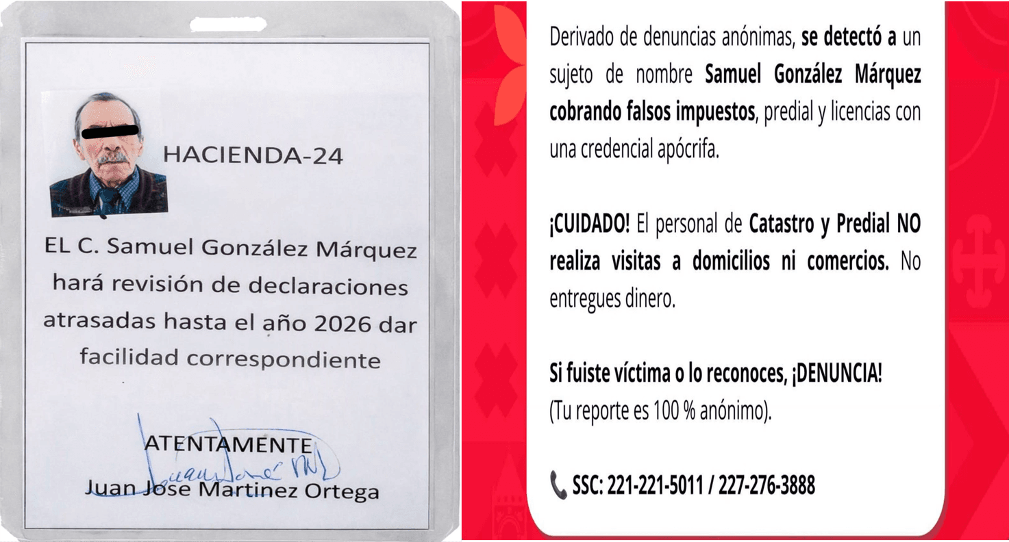 Alerta: falso trabajador de Huejotzingo realiza cobros a ciudadanos.
