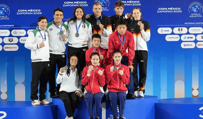 México suma plata por equipos y clasifica a seis finalistas a la Copa México de Clavados 2026.