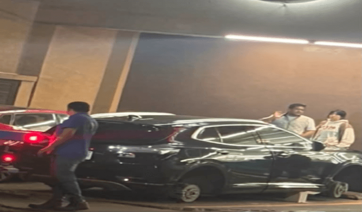 Bajan por tacos y les roban las cuatro llantas en bulevar Forjadores.