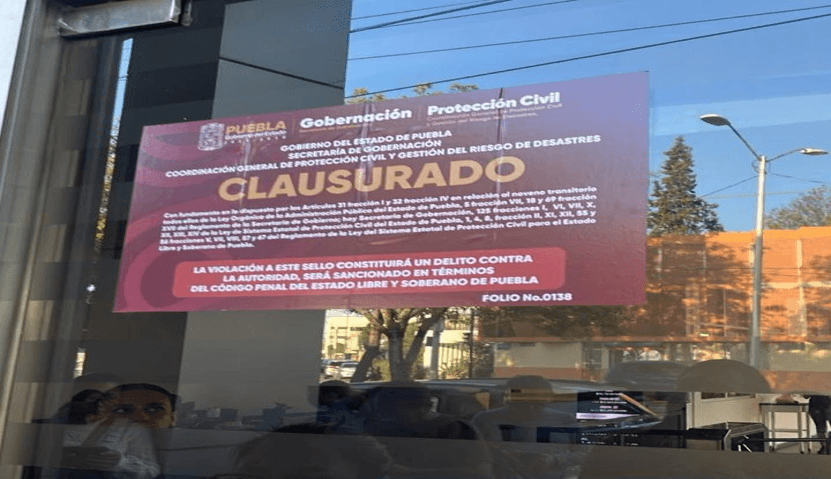 Protección Civil del estado de Puebla clausura el Club Alpha 2