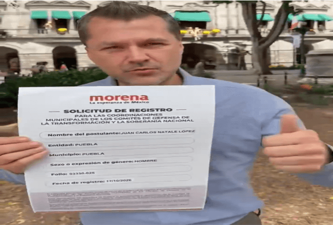 Otro más a la lista, Natale se registra por Morena a la alcaldía de Puebla.
