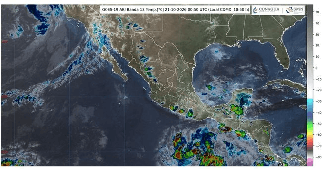 Noche de martes y mañana de miércoles, se pronostican lluvias intensas en Veracruz y Oaxaca.