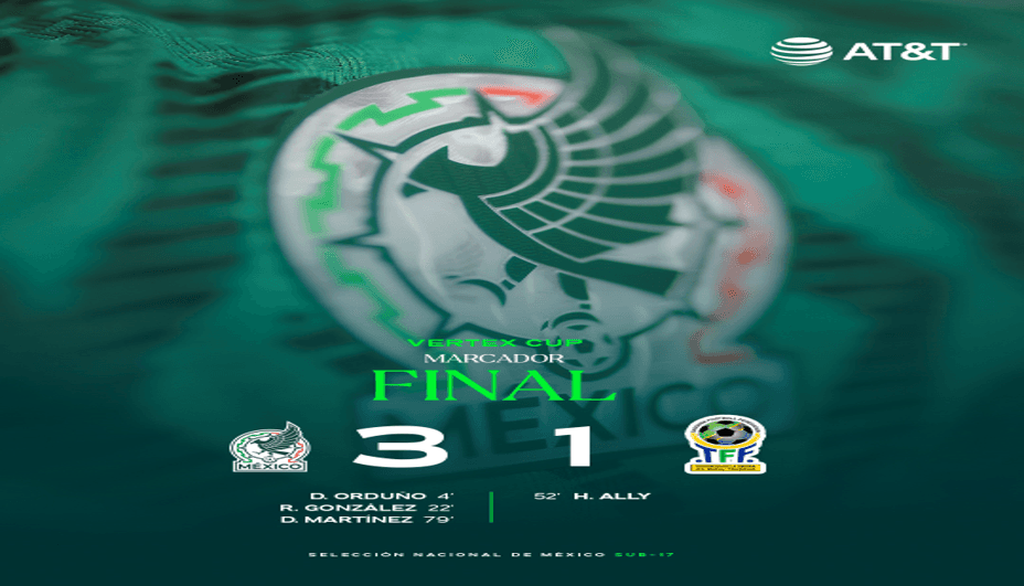 Selección de México Sub-17 vence 3-1 a Tanzania.