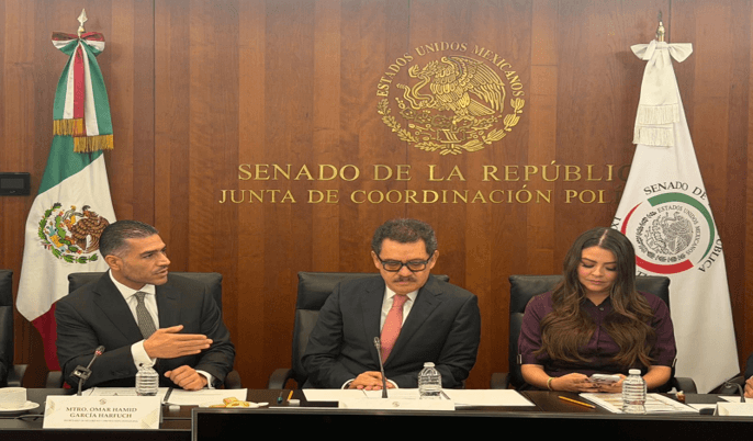 García Harfuch presenta ante el Senado avances de la Estrategia Nacional de Seguridad.