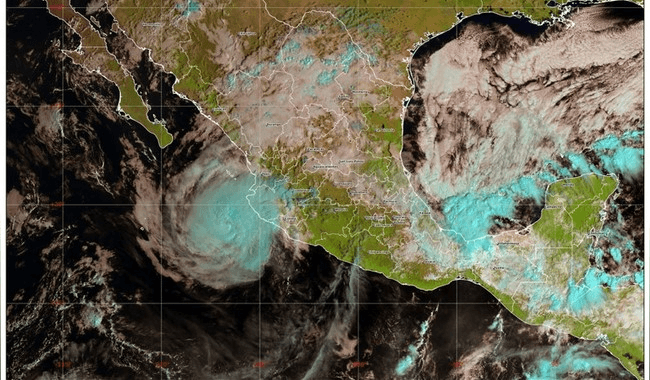 Trudy ocasionará lluvias muy fuertes en Jalisco y fuertes en Colima y Nayarit.