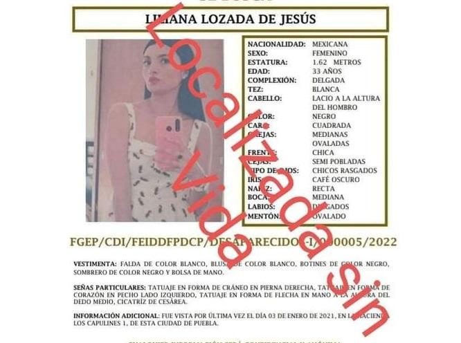 Cuerpo de Liliana Lozada habría sido hallado en límites de Atlixco y Hauquechula
