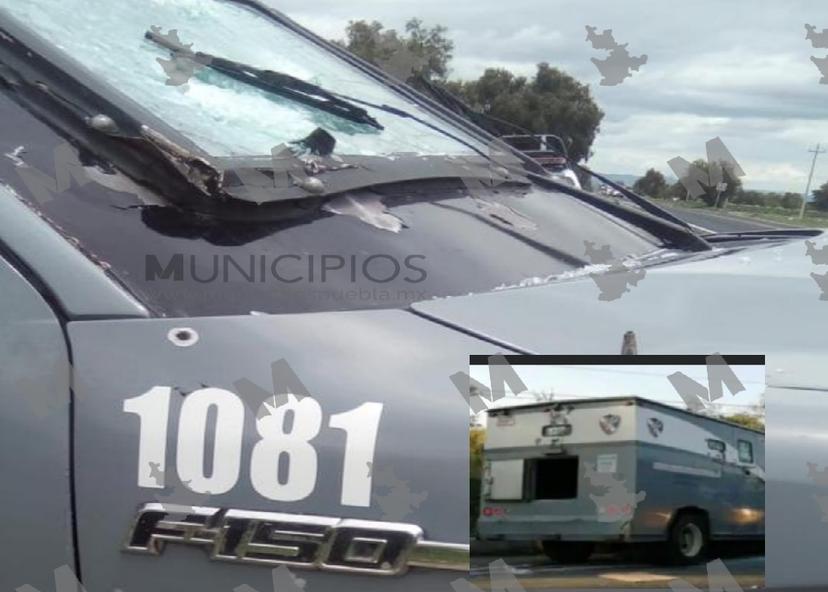 Rafaguean y roban 1.5 mdp de camioneta de valores en Puebla