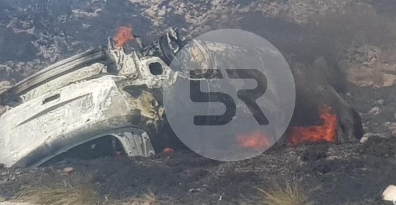 Se incendia vehículo en la Amozoc-Perote; chofer de línea Vía involucrado