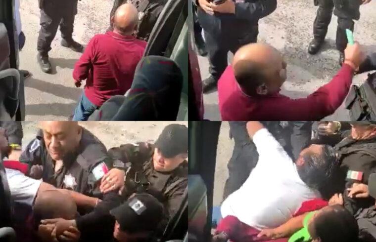 VIDEO Policías golpean a conductor en la autopista México-Puebla