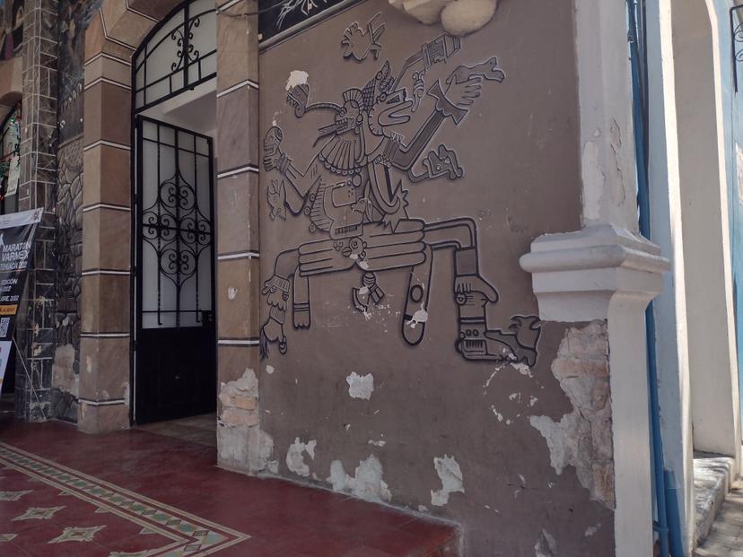 Buscan recuperar mural del palacio de Tehuacán