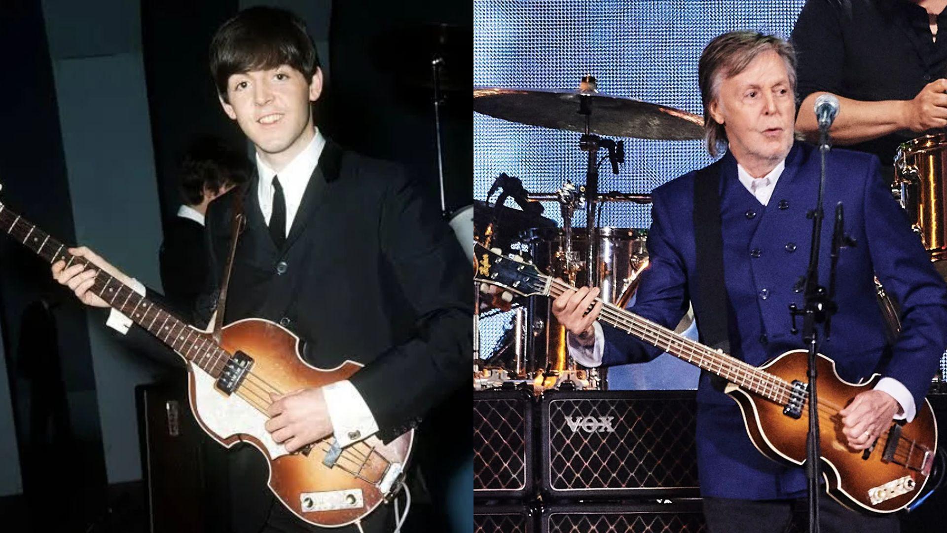 Paul McCartney con su icónico bajo Höfner