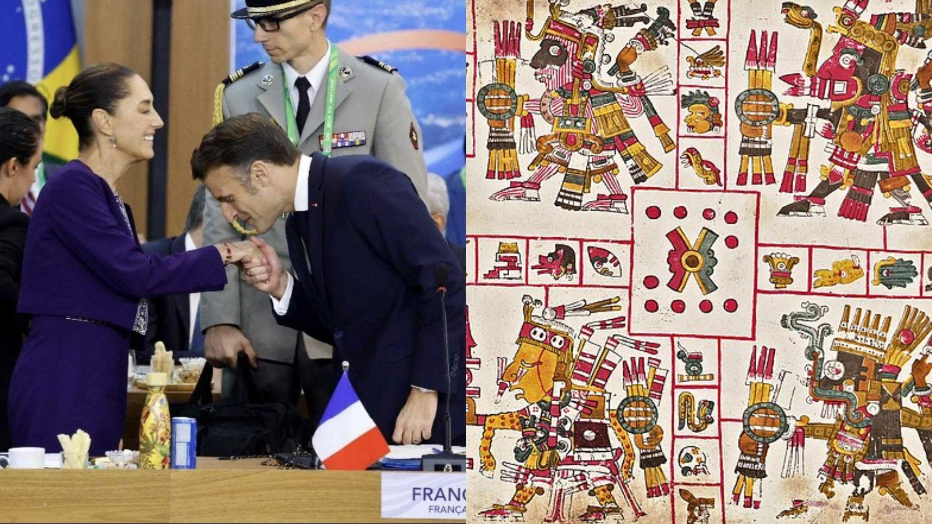 Macron y Sheinbaum planeaban hablar sobre repatriación de códices