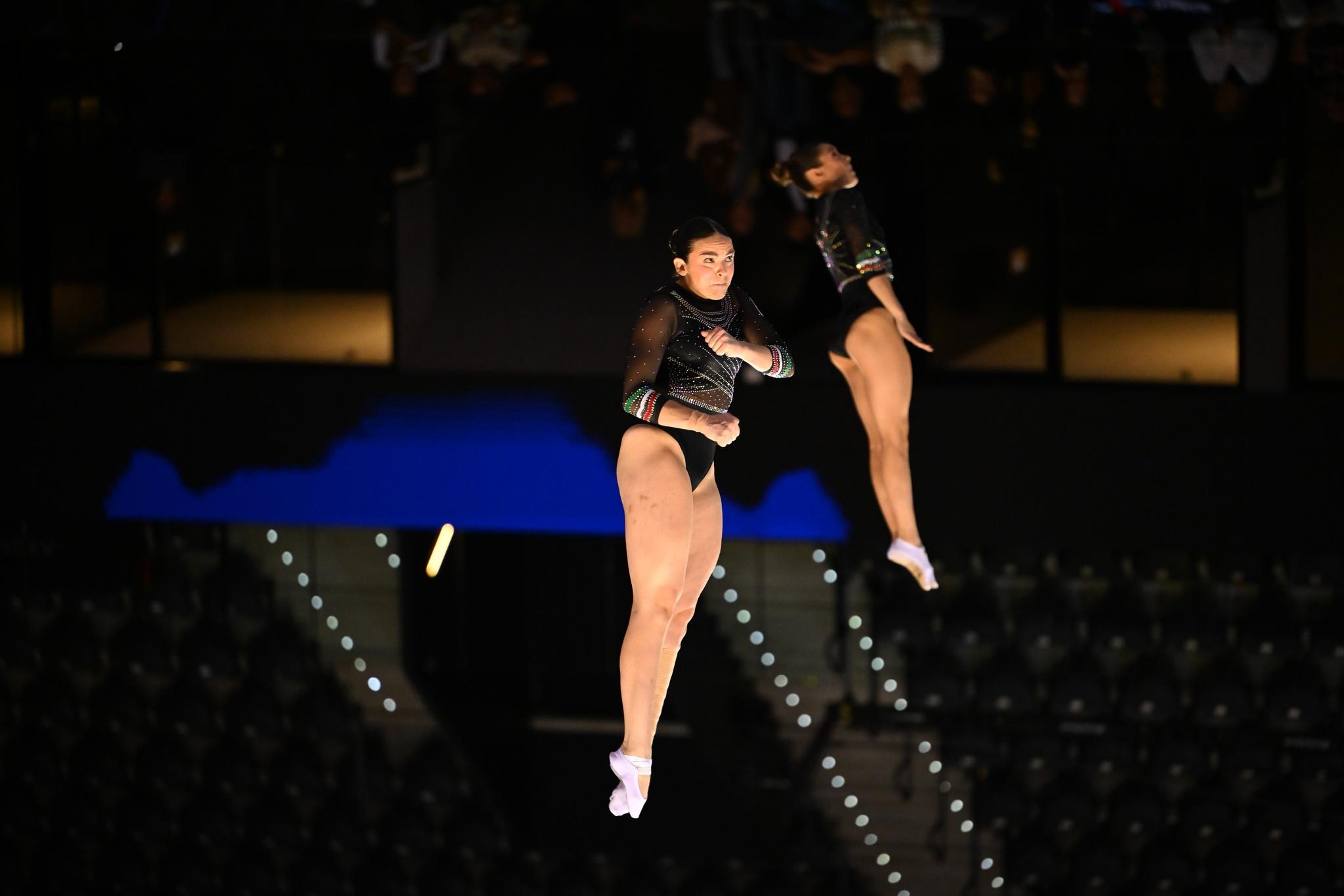 Mexicanas cumplieron en el Campeonato Mundial de Gimnasia de Trampolín Pamplona 2025.