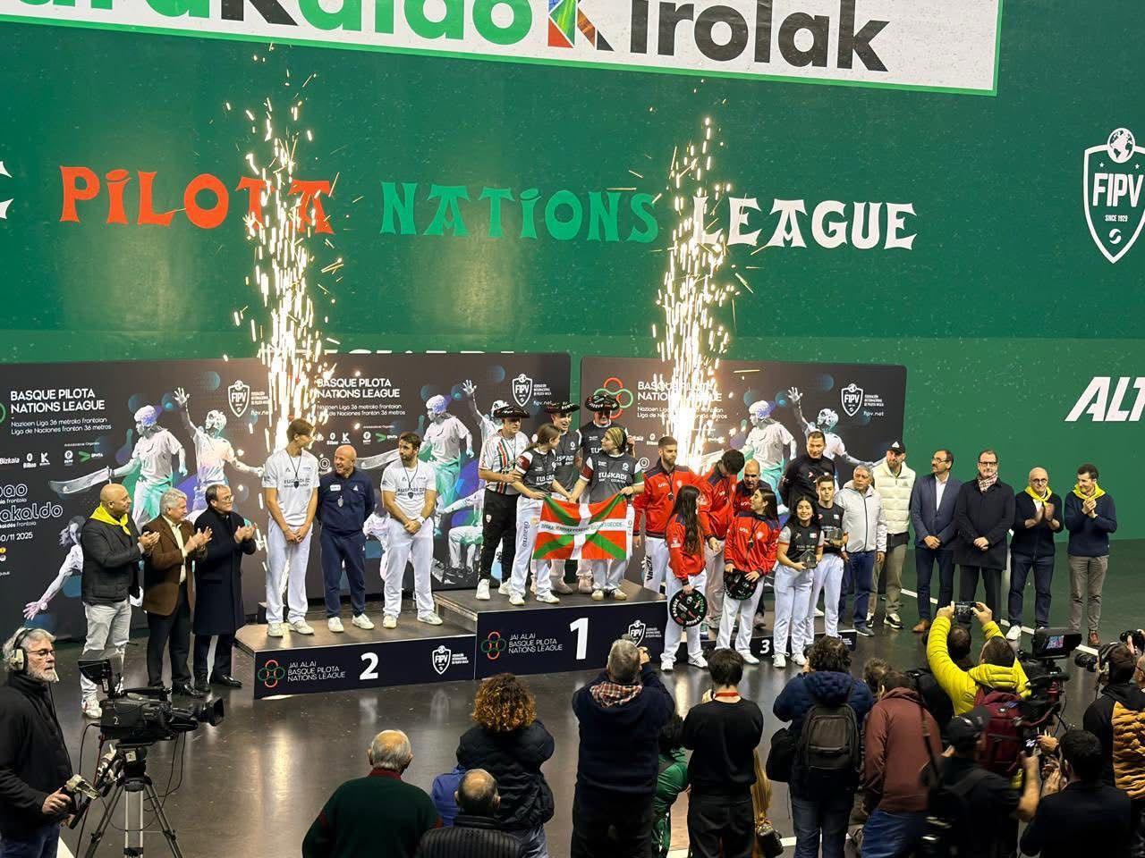 Pelotaris mexicanos con cuatro bronces en Liga de Naciones en España.
