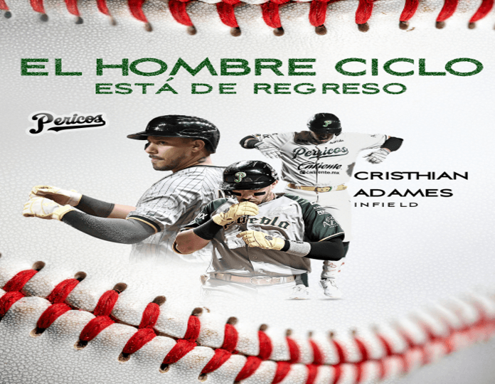 El dominicano Cristhian Adames continuará escribiendo historias con los Pericos de Puebla.