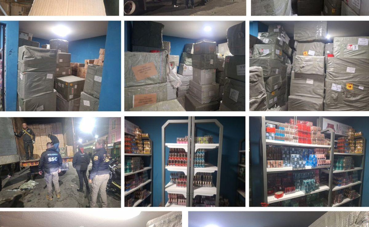 Decomisan en la CDMX 79 toneladas de perfumes árabes y cosméticos ilegales.