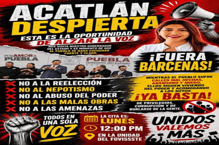 Ciudadanos de Acatlán se manifestarán contra la alcaldesa, Guadalupe Lucero, en evento de Armenta.