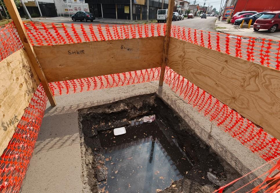 Se registra hundimiento en la calle 29 Sur en la ciudad de Puebla.