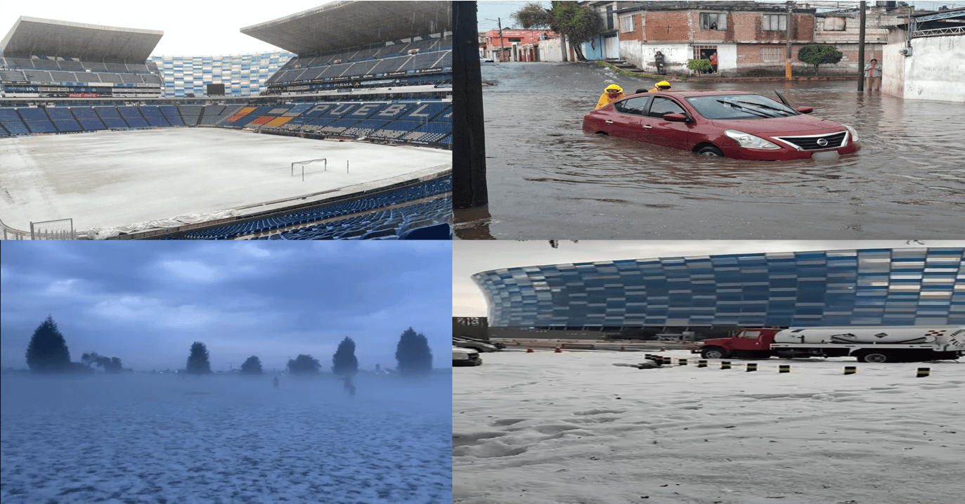 Este martes así quedó Puebla vestida de blanco.