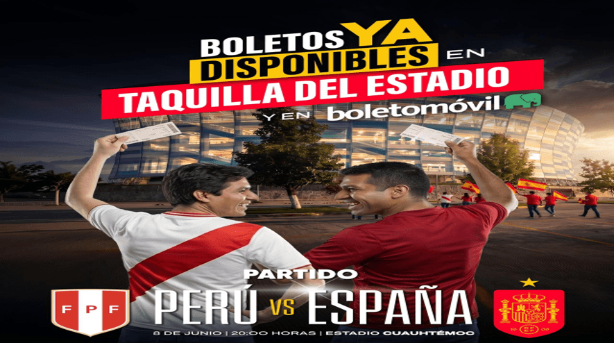 Ya hay boletos en el estadio Cuauhtémoc para el juego España vs Perú.