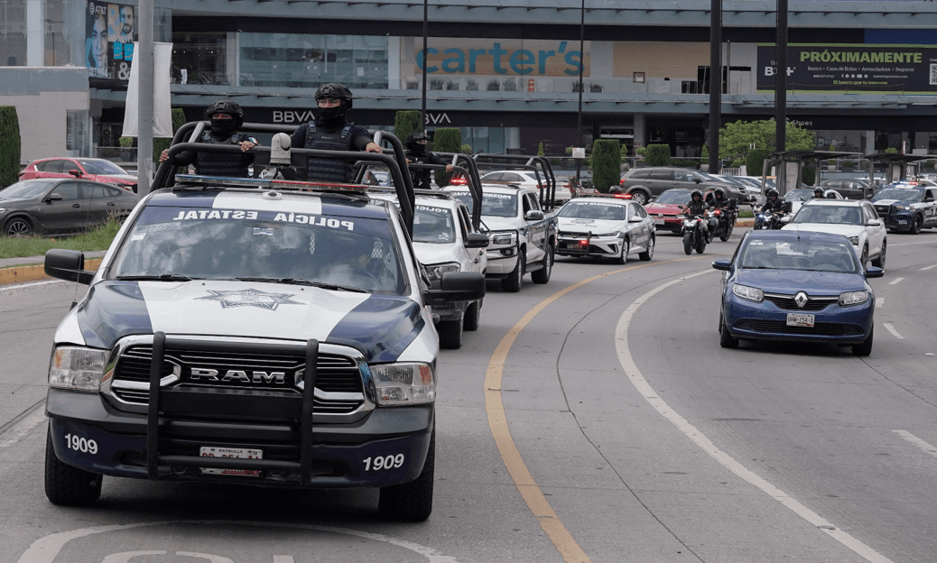 Policía Estatal de Puebla refuerza seguridad en la Vía Atlixcáyotl.