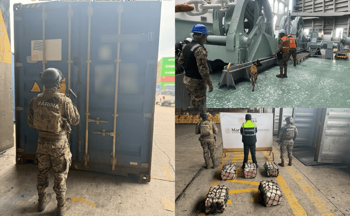 Aseguran en Michoacán contenedor con 137 kilos de cocaína.