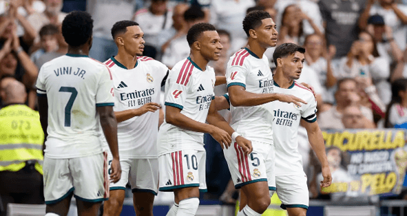 Goleada y tercera victoria seguida del Madrid en la Liga.